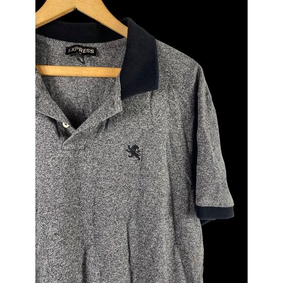 Express Other - Express Shirt Size XL Mens Polo Heathered Gray Knit Black Golf